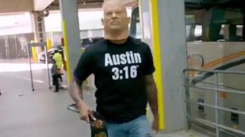 Damian Lillard Disguised As Stone Cold Steve Austin During Arena Entrance Is The Baddest S.O.B Move