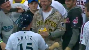 Brewers Catcher Erik Kratz’s College Buddies Surprised Him In A Unique And Awesome Way During NLCS