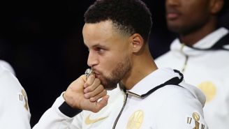 The Warriors’ Reversible Championship Rings Are So Big Steph Curry Looks Like He’s Got A Hubcap On His Finger