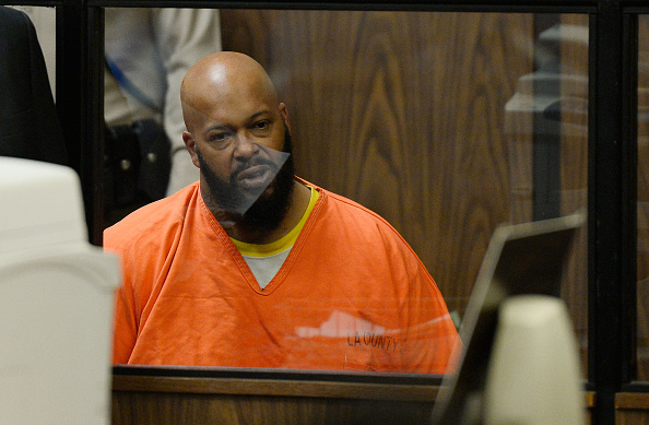 COMPTON, CA - FEBRUARY 03:  Marian "Suge" Kinght appears at his arraignmet at Compton Courthouse on February 3, 2015 in Compton, California.  Knight is charged with murder and attempted murder after a hit-and-run incident following an argument in a parking lot on January 29.  (Photo by Paul Buck - Pool/Getty Images)