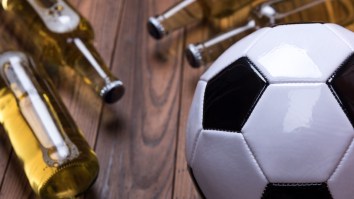 A Soccer Player Caught A Beer Cup And Chugged It In The Most Impressive Goal Celebration I’ve Ever Seen