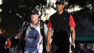 People Are Convinced A Blonde Woman Slipped Tiger Woods Her Phone Number During ‘The Match’