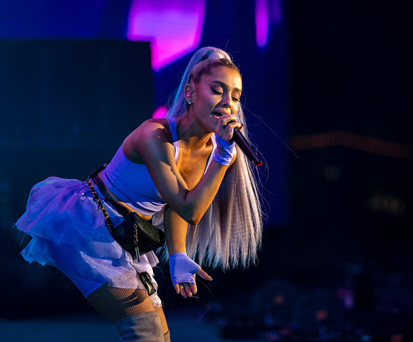INDIO, CA - APRIL 20: Ariana Grande performs with Kygo onstage during the 2018 Coachella Valley Music And Arts Festival at the Empire Polo Field on April 20, 2018 in Indio, California. (Photo by Christopher Polk/Getty Images for Coachella)