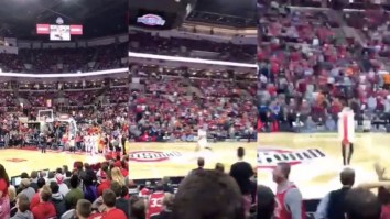 OSU Fan Dressed In Hot Dog Costume Shoots His Shot With A Pickup Line Then Drains A Half-Court Shot