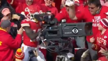 Chiefs’ Tyreek Hill Gets Penalized For Hilariously Using TV Camera As A Prop During TD Celebration