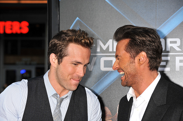 Actors Hugh Jackman and Ryan Reynolds arrive at the premiere of "X-Men Origins: Wolverine held at Grauman's Chinese Theater.  (Photo by Frank Trapper/Corbis via Getty Images)