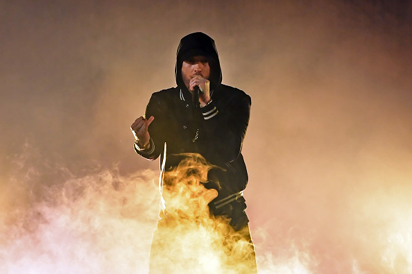 INGLEWOOD, CA - MARCH 11: Eminem performs onstage during the 2018 iHeartRadio Music Awards which broadcasted live on TBS, TNT, and truTV at The Forum on March 11, 2018 in Inglewood, California. (Photo by Kevin Winter/Getty Images for iHeartMedia)