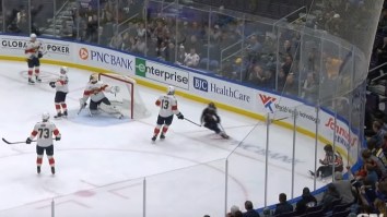 St. Louis Blues Score Crazy Goal Off A Dong Deflection After Ref Gets Hit In His Junk