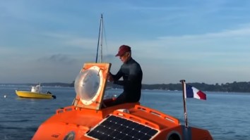 Crazy Old French Adventurer Is Making 3-Month Transatlantic Crossing In A Barrel Using Only Ocean Currents