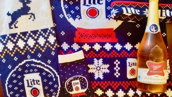 The Miller Lite Ugly Christmas Sweater + Miller High Life Champagne Bottle Combo Pack Is My Favorite Holiday Tradition