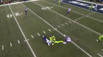 The Internet Mocks Russell Wilson For Committing Absolutely Terrible Interception In The Redzone Before The Half