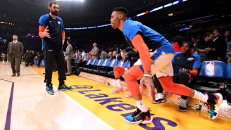 Russell Westbrook Wore A Suit With Matching OVEN MITTS To Wednesday’s Game And Twitter Had Many Jokes