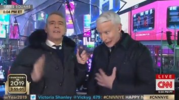 NYE: Anderson Cooper Struggles Mightily With Tequila Shots, Gets Drunk, Tells The World His Mom Hooked Up With Marlon Brando