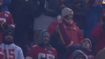 Idiot Chiefs Fan Gets Busted On National TV Throwing Snowball On The Field During Playoff Game