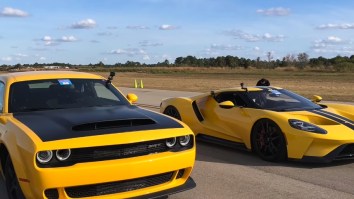 Drag Race Between 2018 Ford GT And The 2018 Dodge Challenger SRT Demon – Who Ya Got?