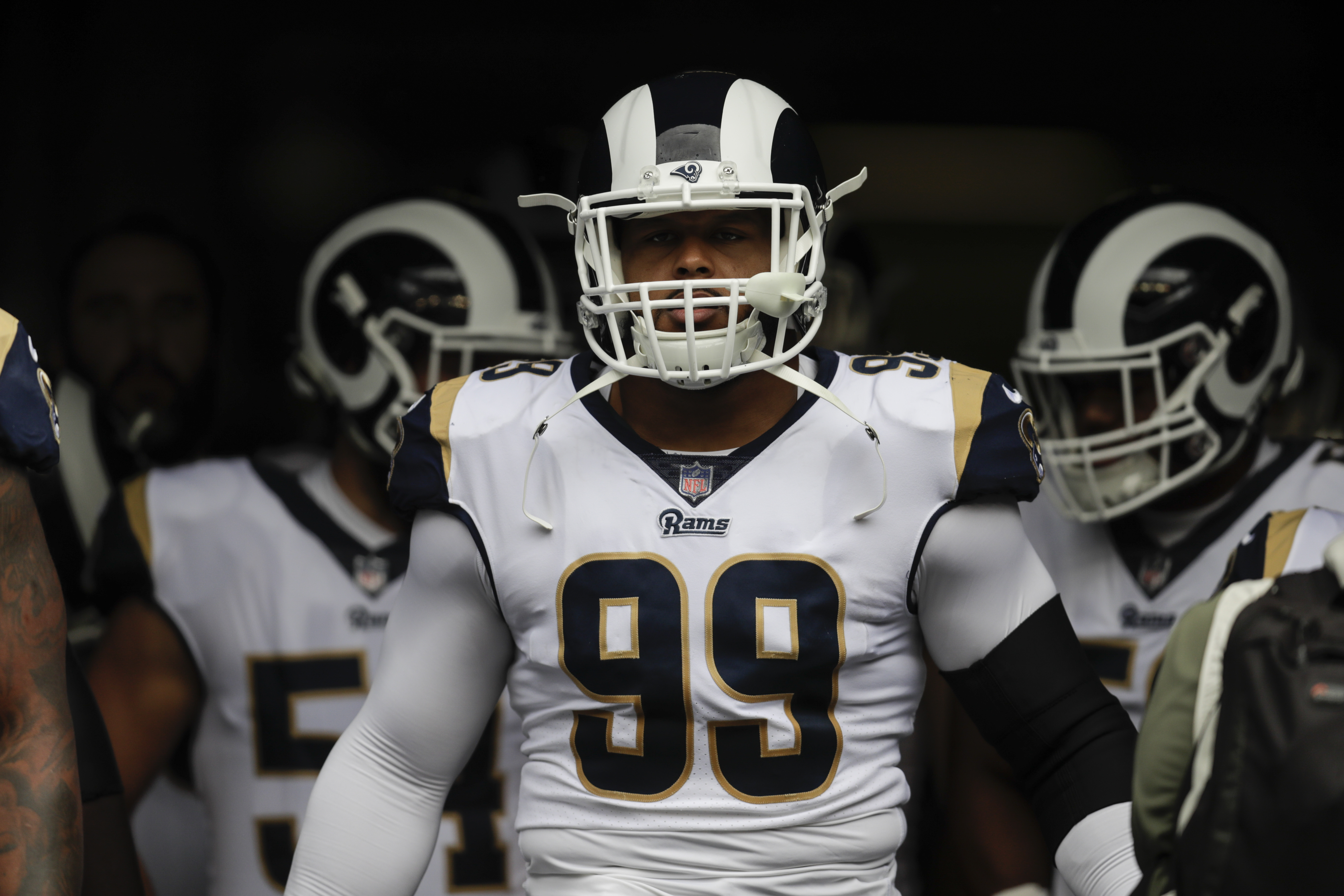 Closeup portrait of Los Angeles Rams Aaron Donald posing with cigar News  Photo - Getty Images