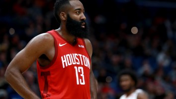 James Harden Got RIPPED By Twitter After Wearing What Looked Like Baseball Pajamas To Tonight’s Game