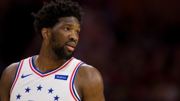 Joel Embiid Sat In The Crowd While The Game Was STILL GOING ON And It Was Awesome