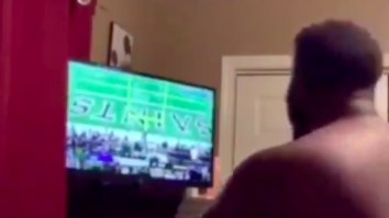 FIGHT! Saints Fan Sucker Punches The Lights Out Of Unsuspecting Television After Rams Drill Game-Winning FG