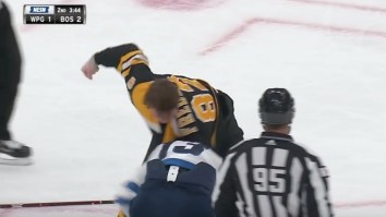 Boston’s Trent Frederic Makes NHL Debut With An A+ Fight And His Parents Whiffed A High-Five On Camera