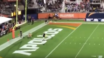 The Best AAF Highlight Of The Weekend BY FAR Was This Dog Catching An 83-Yard Frisbee Pass