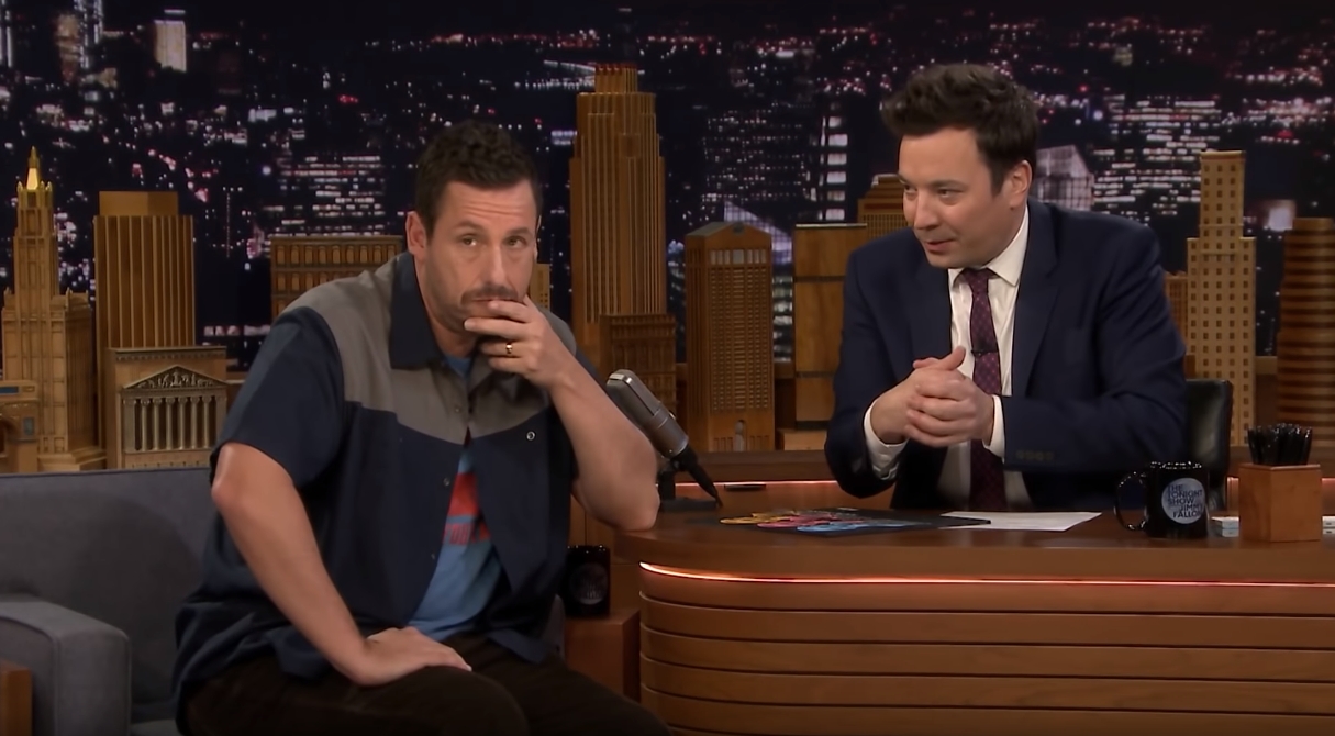Adam Sandler Serenades Jimmy Fallon To Be His Valentine And Tells Story Of Chris Farley Crying