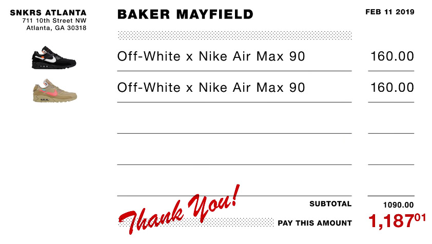 baker mayfield sneaker shopping
