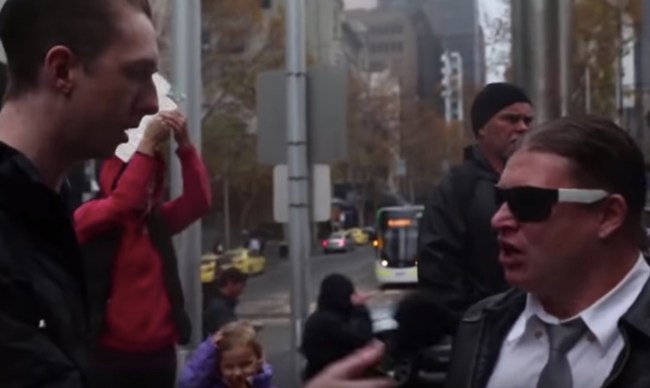 Australian comedian trolls anti-vaxxer rally