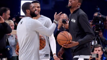 NBA Fans Are Convinced Kyrie Irving Was Attempting To Recruit Kevin Durant To The Knicks In Candid Hallway Video From All-Star Game