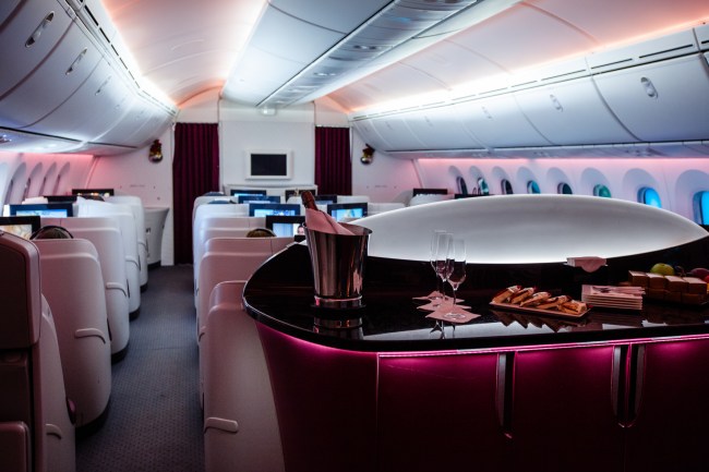Business class, cabin view, luxury