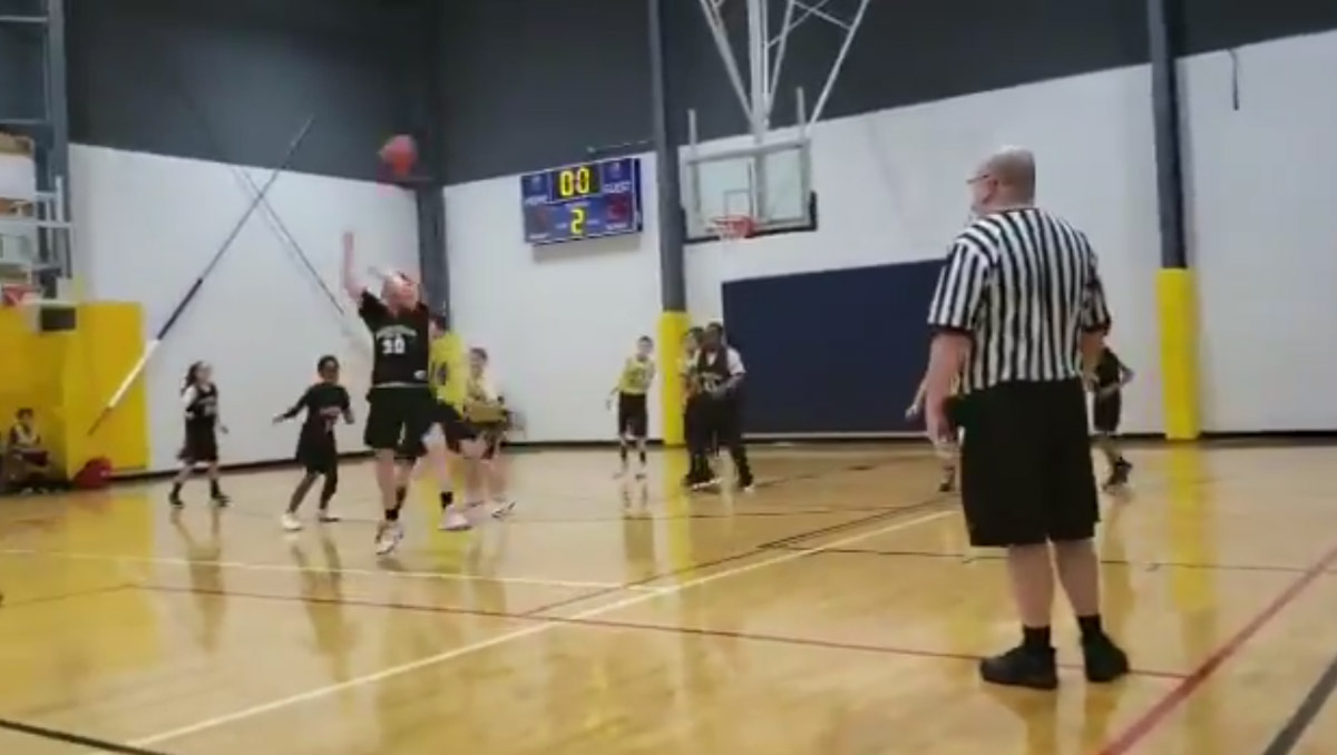The Look On The Face Of This Referee When Kid Hits A 30Foot NoLook Shot Needs To Be A Meme