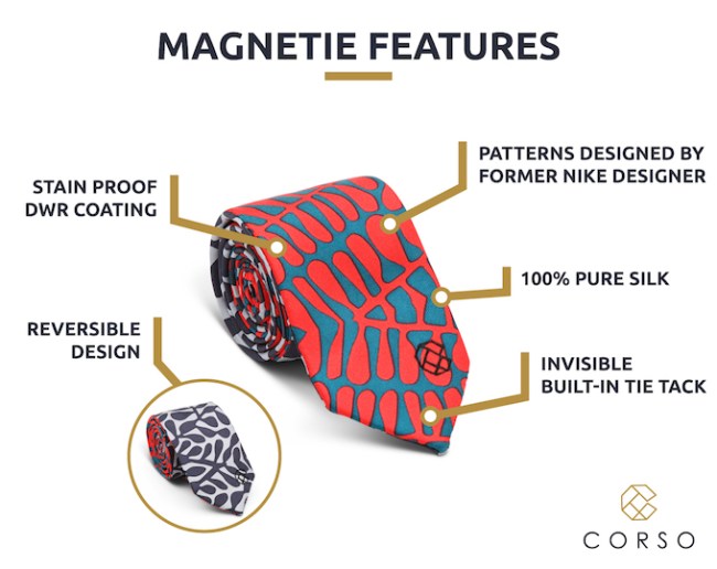 magnetie reversible tie kickstarter