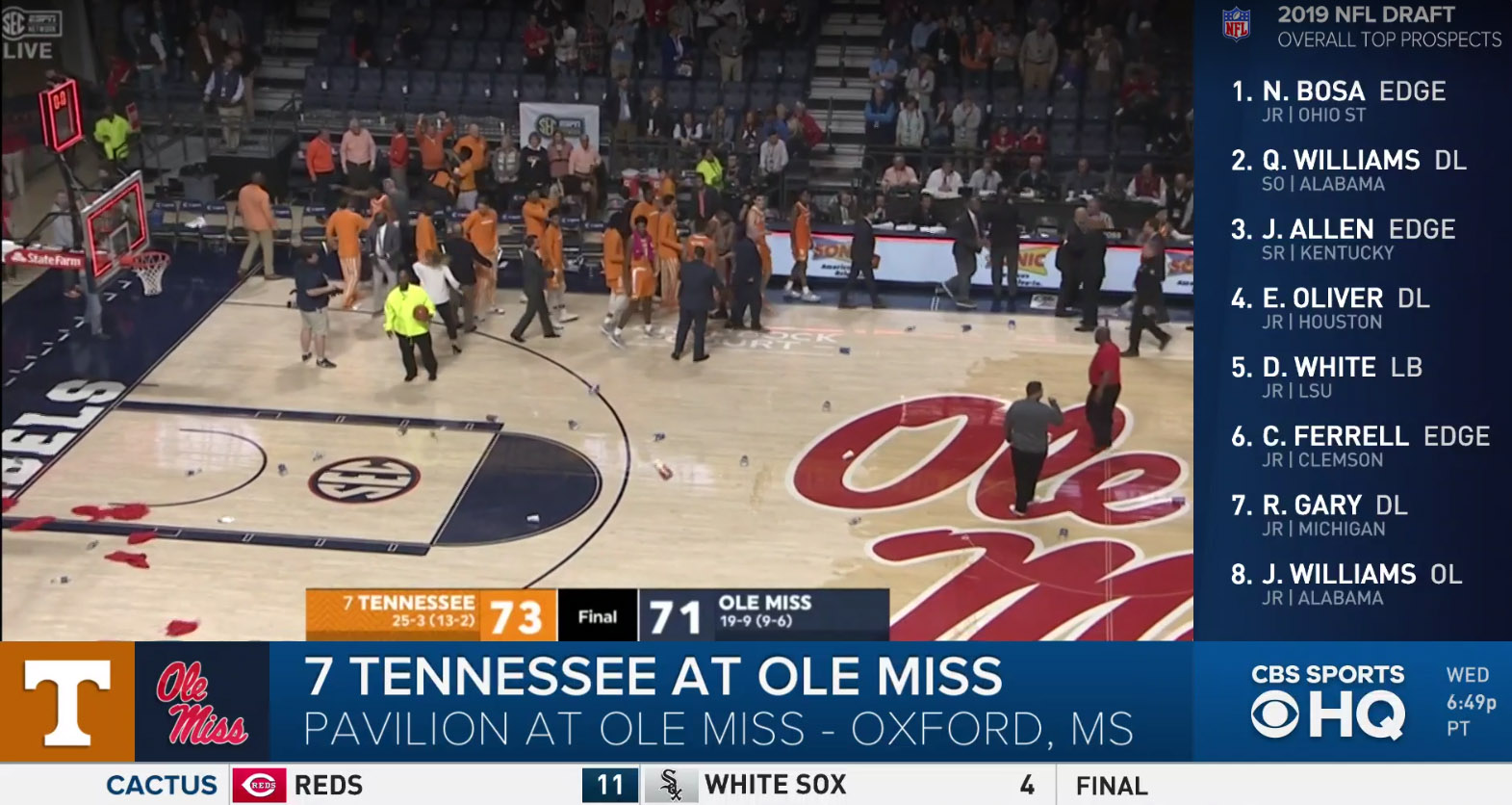 Ole Miss Fans Showered The Court With Trash After Controversial Call