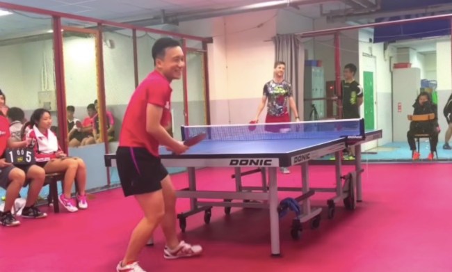 ping-pong trick shot