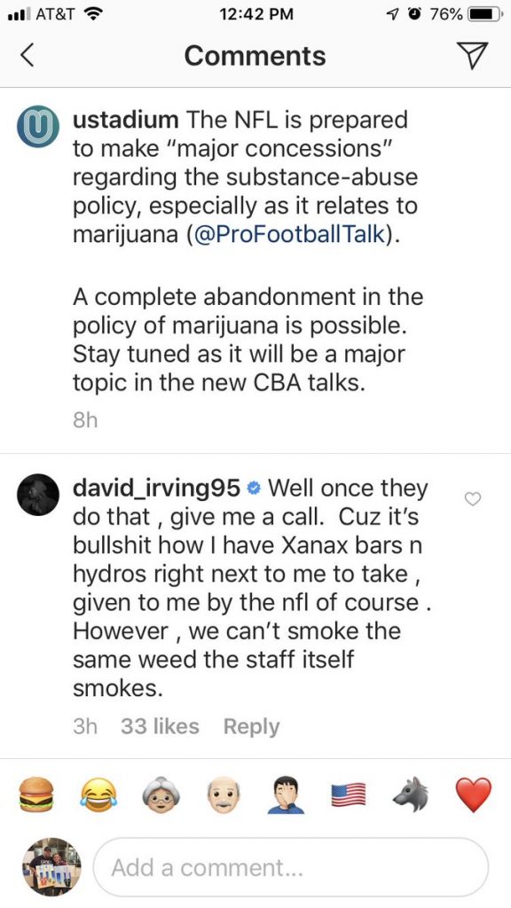 david irving weed suspension response