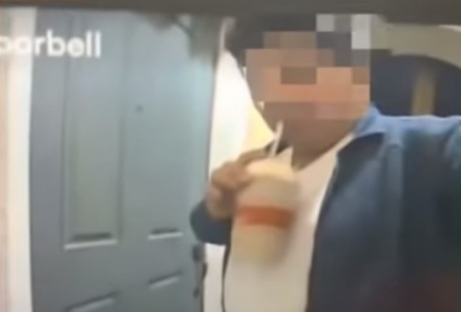 DoorDash driver sips milkshake before delivering it to teen