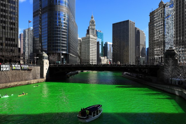 Chicago river dyed green for St. Patrick's Day 2019