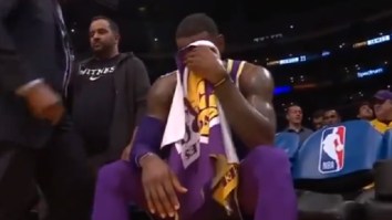 LeBron James Gets Emotional On The Bench After Passing Michael Jordan On All-Time Scoring List