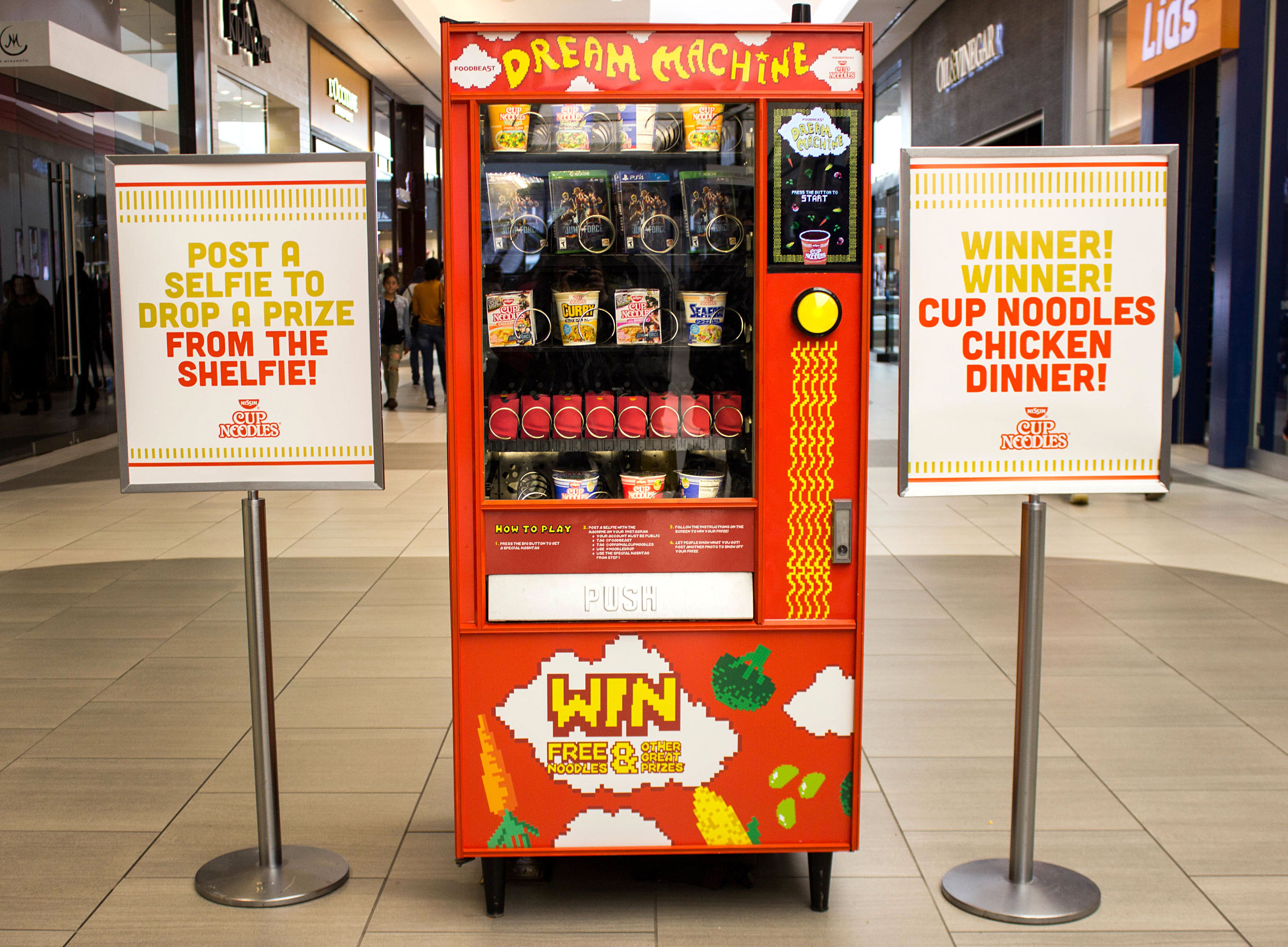 Evil Geniuses Create A Cup Noodles Vending Machine That Uses Your Instagram Account As Currency