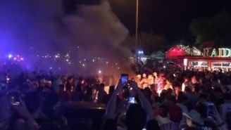 Riot Police Dispatched In Lubbock, Texas After Texas Tech Fans Started Flipping Cars And Setting Things On Fire Following Final Four Win
