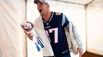 Rob Gronkowski Put A Dent In The Lombardi Trophy In One Of The Most Gronk Ways Possible