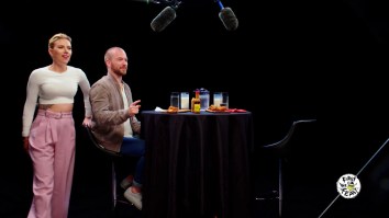 Scarlett Johansson Literally Cannot Stop Bouncing In Her Chair While Taking The ‘Hot Ones’ Challenge