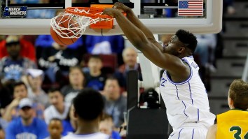 Zion Williamson Did The Most Zion Williamson Thing By Almost Ripping Down A Hoop While Dunking At Duke’s Rec Center 