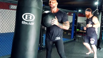 Bautista And Sheamus Tackle An MMA Cardio Workout And That Medicine Ball + Punching Bag Exercise Looks Absolutely Exhausting