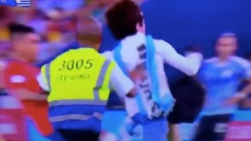 Chilean Soccer Player Levels A Pitch Invader, Uruguayan Opponent Tries To Get Him Carded For It