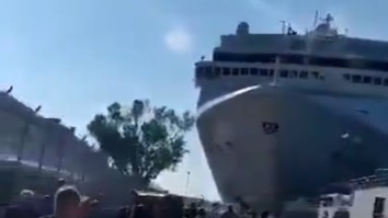 Cruise Ship Loses Control, Collides With Boat And Slams Into Dock Prompting Lots Of ‘Speed 2’ References