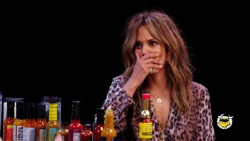 Halle Berry Struggled A Bit With The ‘Hot Ones’ Challenge: ‘I Have Sweat Dripping From My Boob’