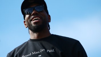 This Raptors Fan Inked A Giant Tattoo Of Kawhi’s Laughing Face On His Calf And It Is Terrifying