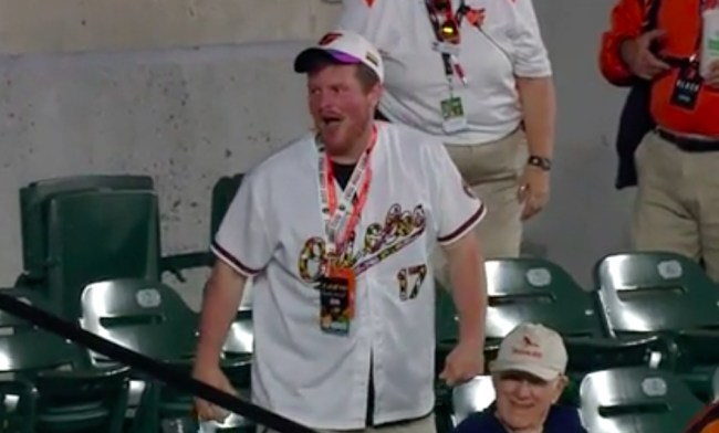 orioles fan steals foul ball from kids