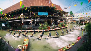 Bro Goes Wakeboarding Through Bangkok’s Floating Markets And Shreds His Way Between Golden Temples
